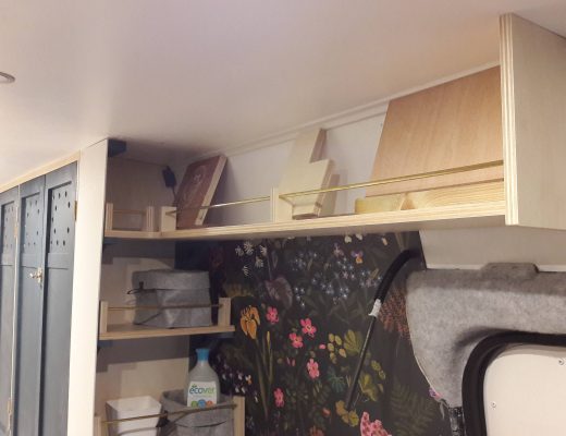 Kitchen storage shelves